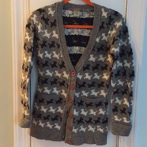 Anthropologie Cardigan Dogs Scotties